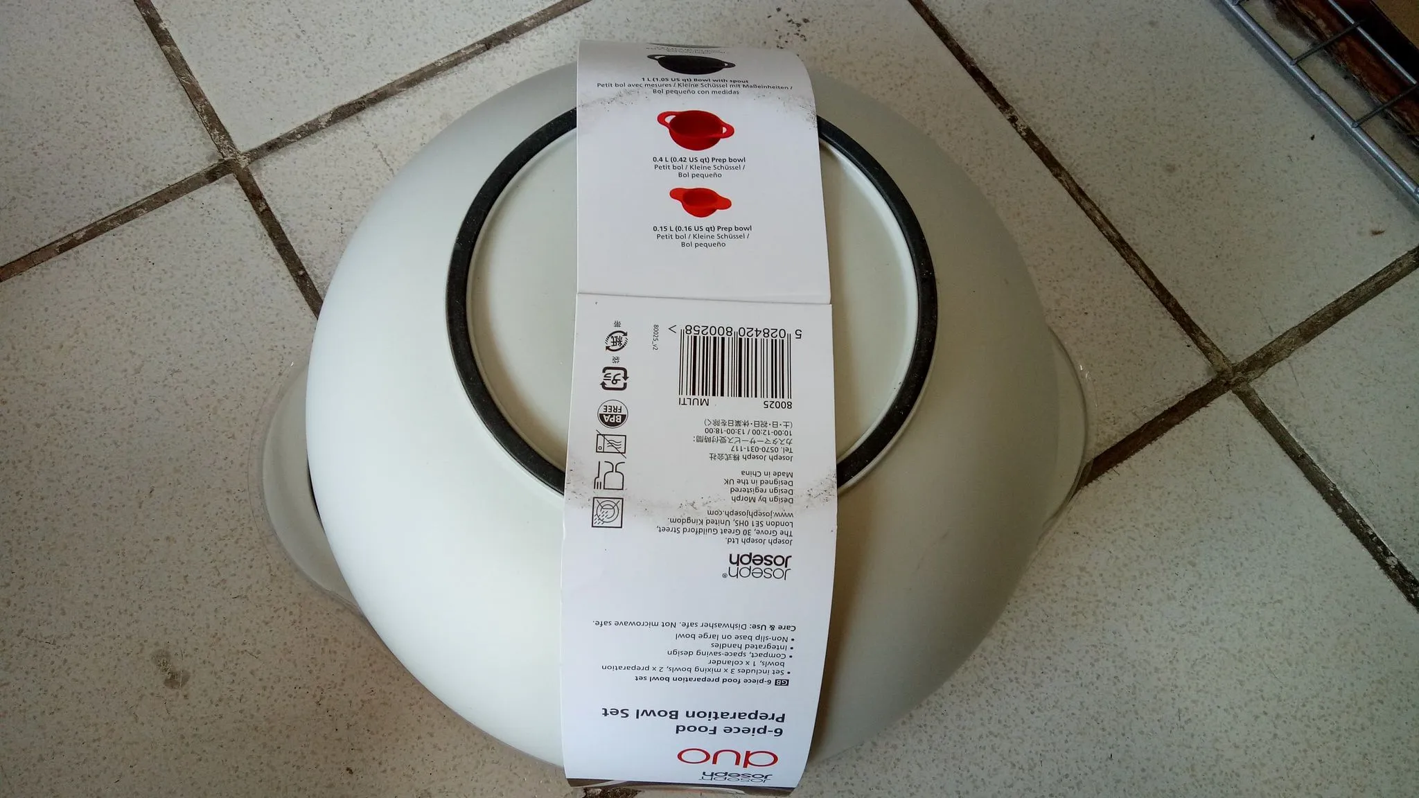 Joseph Joseph Duo 6-piece Food Preparation Bowl Set