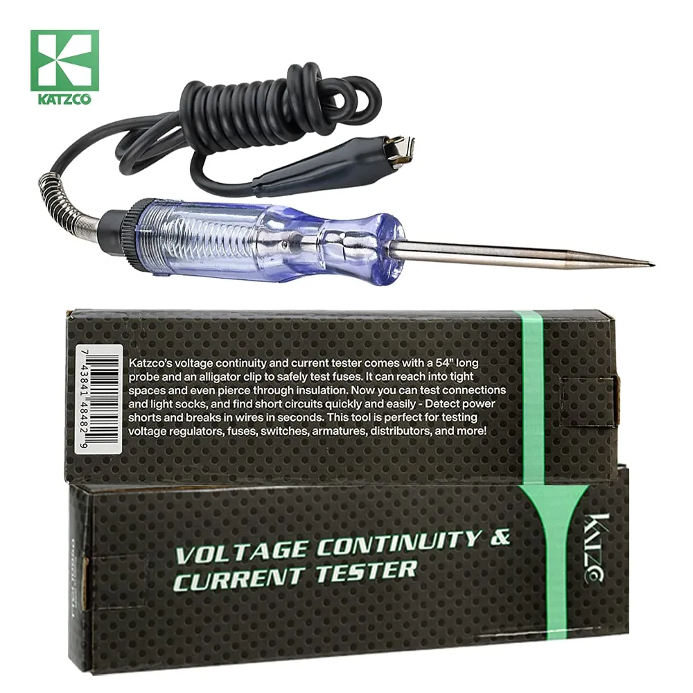 Katzco Voltage Continuity and Current Tester - 6-12 V DC - 24 V AC Circuit - Heavy Duty