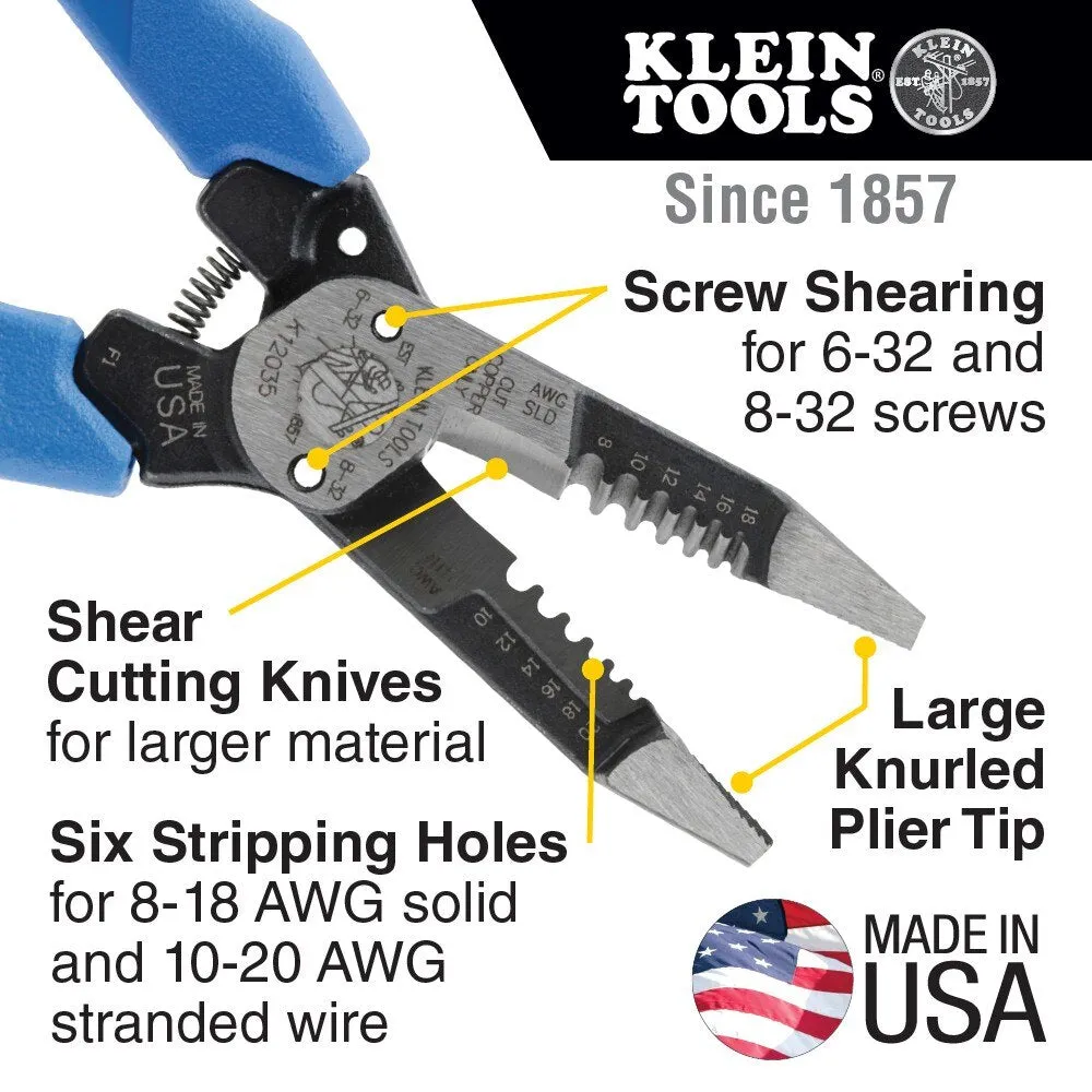 Klein K12035 Klein-Kurve® Heavy-Duty Wire Stripper 8-20 AWG