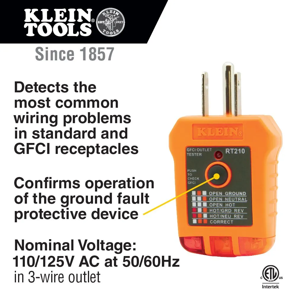 Klein Tools NCVT1XTKIT Non-Contact Voltage and GFCI Receptacle Premium Test Kit