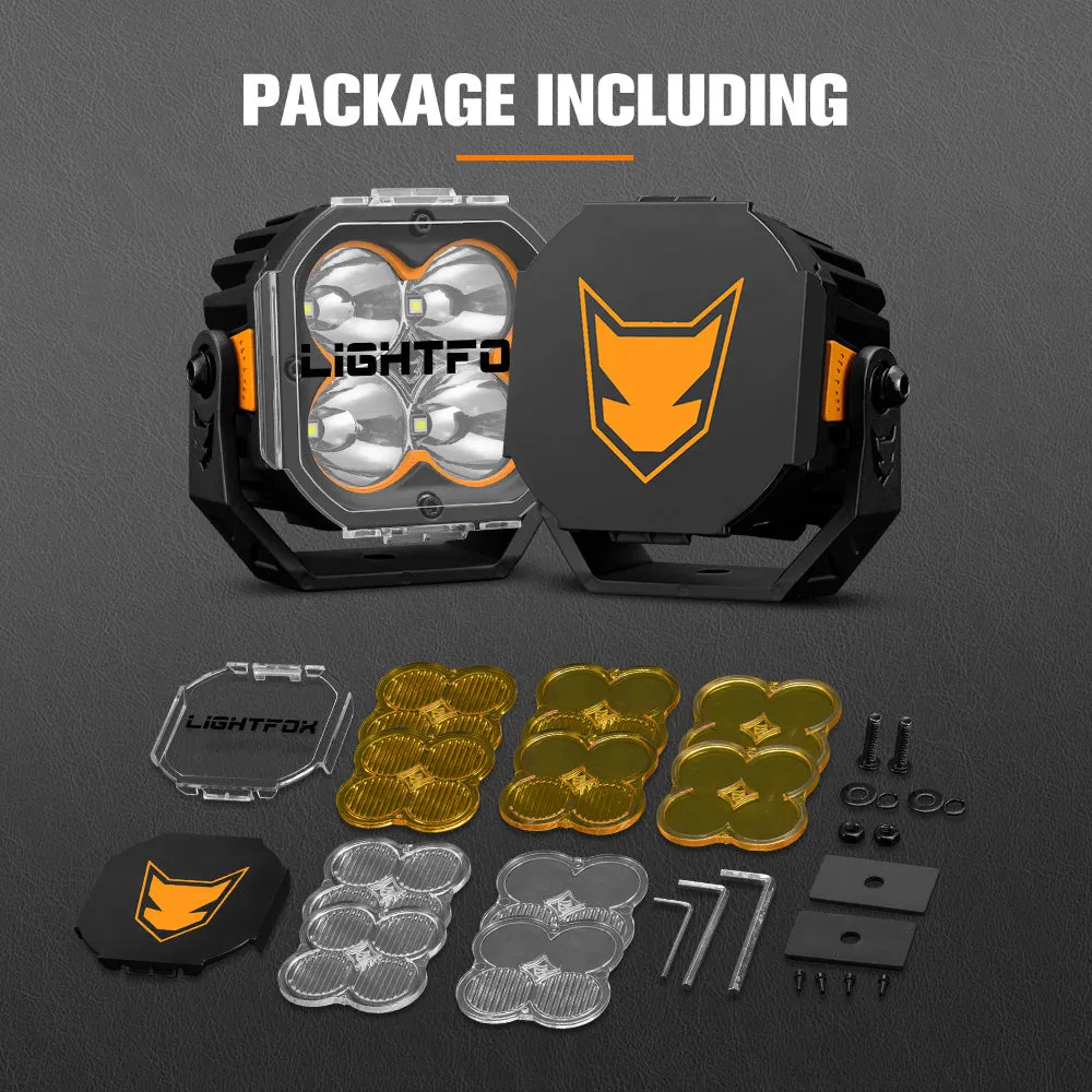 LIGHTFOX Pair 3inch Cygnus-4 Osram LED Pod Lights 1Lux@380m 3,834LM