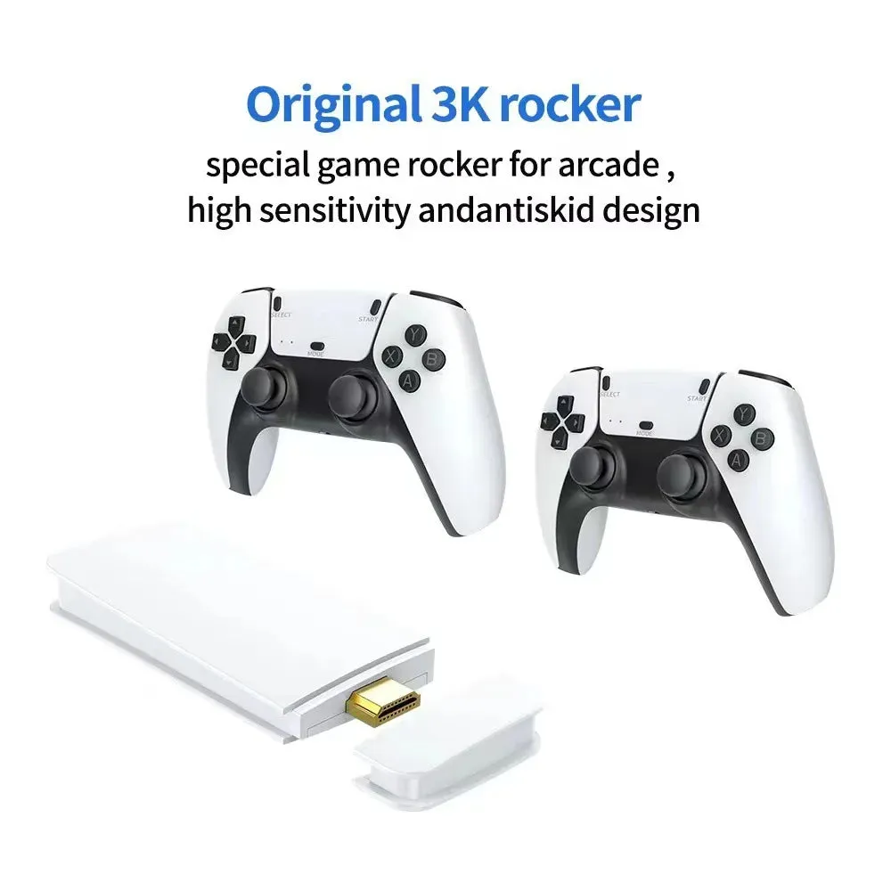 M15 Game Stick Mini TV 4K Retro Gaming Console Classic Handheld Game with Wireless Controllers HD Output for PS1 Arcade