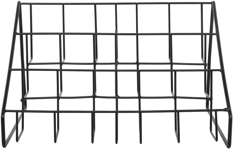 Matte Black Metal Wire CD Holder Storage Stand, 3 Tier Media Jewel Case Organizer Rack