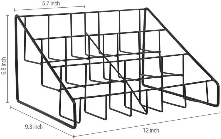 Matte Black Metal Wire CD Holder Storage Stand, 3 Tier Media Jewel Case Organizer Rack
