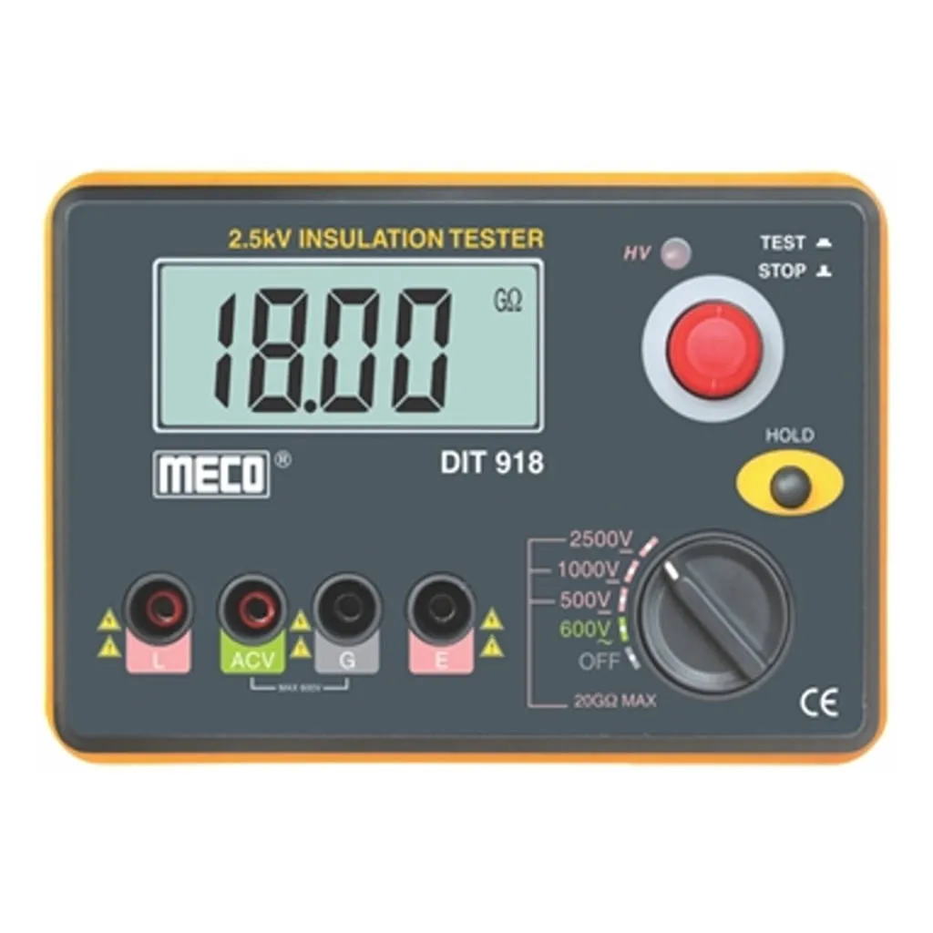 Meco Digital Insulation Tester With AC Voltage Function 2.5kV-20GΩΩ DIT918