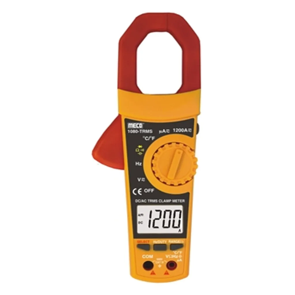 Meco TRMS Autoranging Digital Clamp Meter 3-5/6 Digit 6000 Count 1200A DC/AC 1080-TRMS