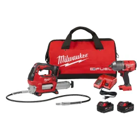 Milwaukee M18 Fuel 1/2" High-Torque Impact Wrench Grease Gun Kit