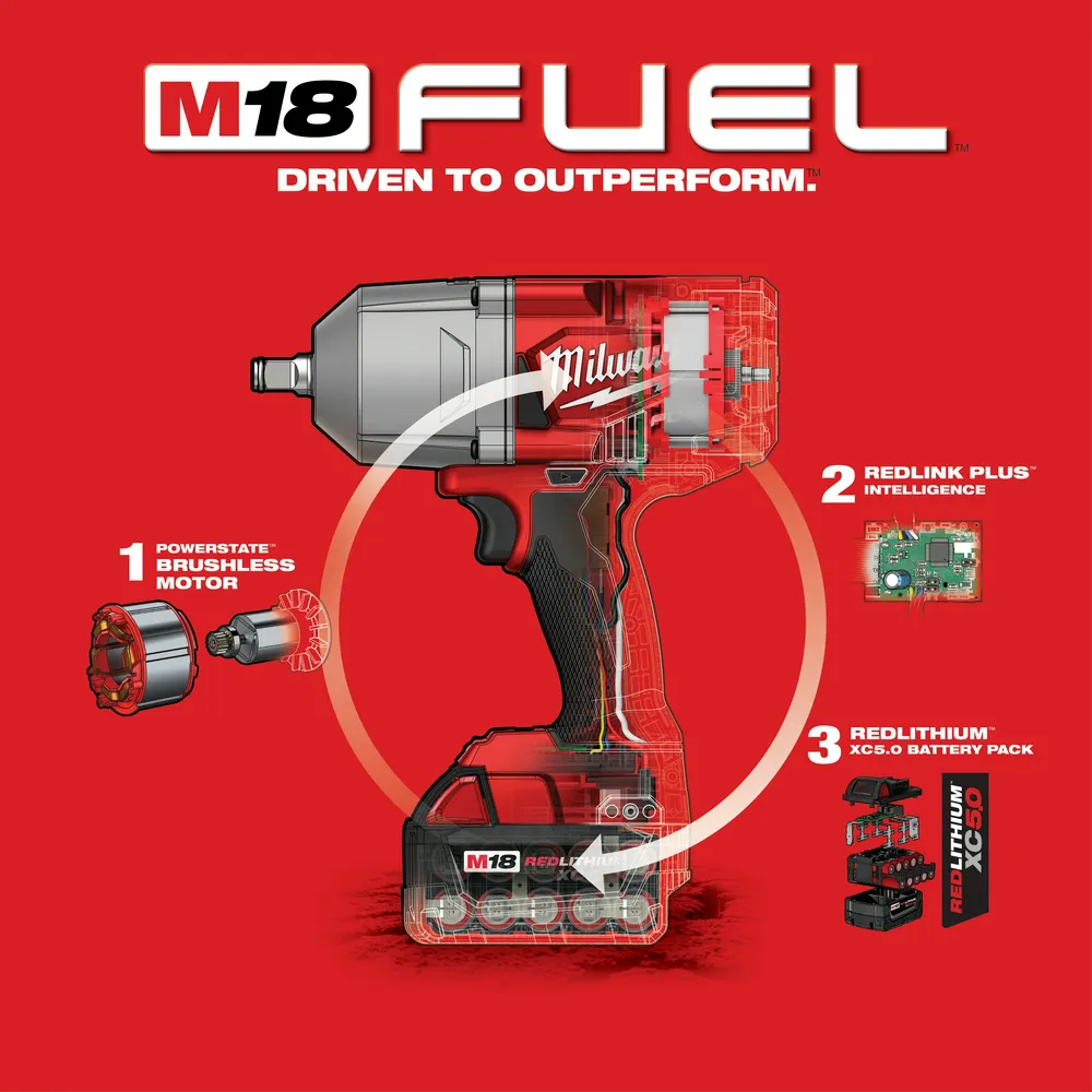 Milwaukee M18 Fuel 1/2" High-Torque Impact Wrench Grease Gun Kit