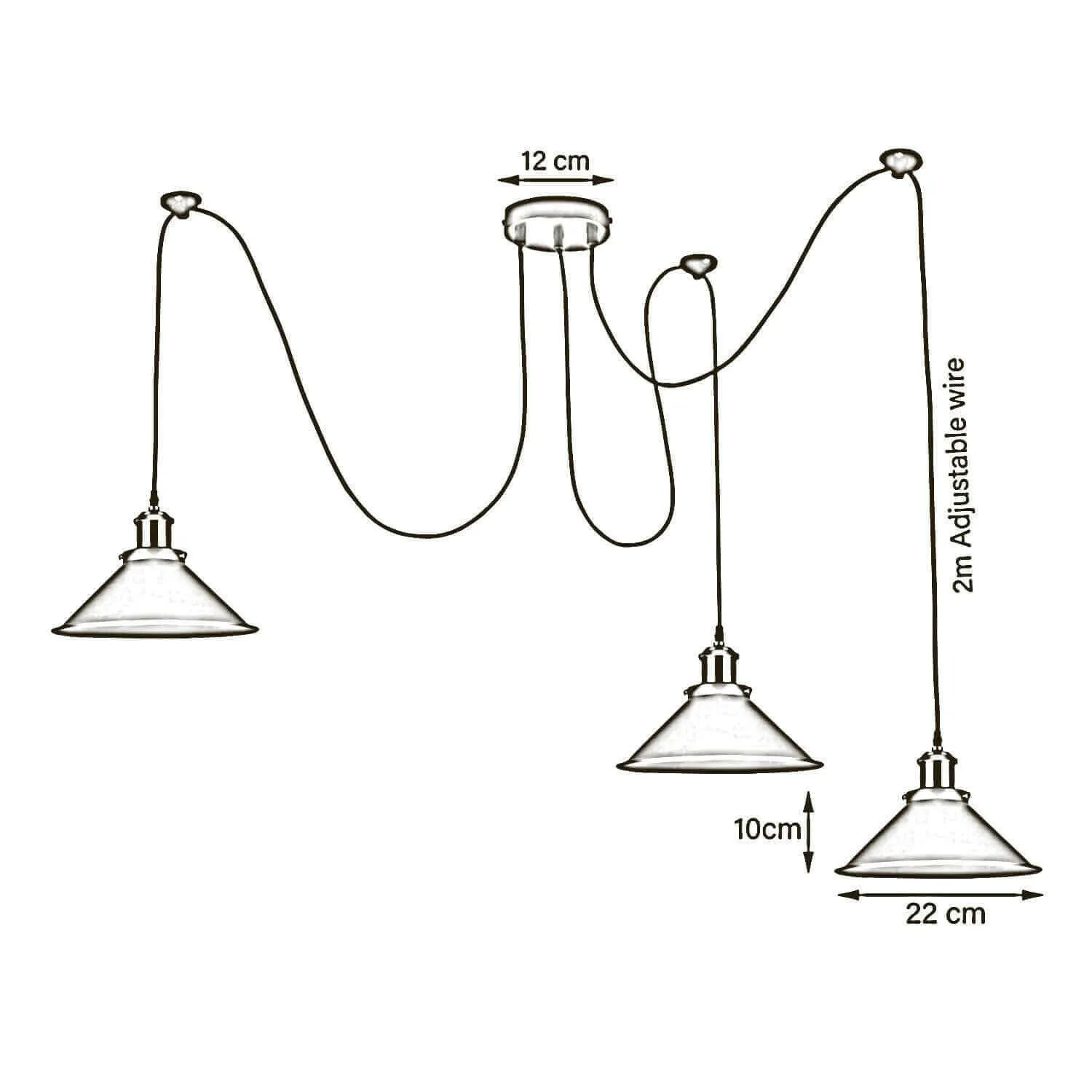 Modern large spider Braided Pendant lamp 3heads Clusters of Hanging