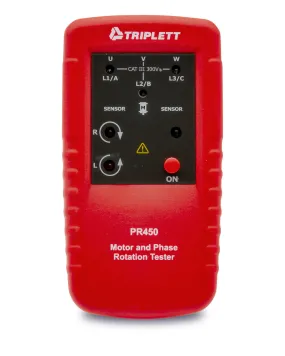 Motor and Phase Rotation Tester : Determines Correct Phase Wiring Sequence & Contact/Non-contact Motor-Rotation Direction - (PR450)