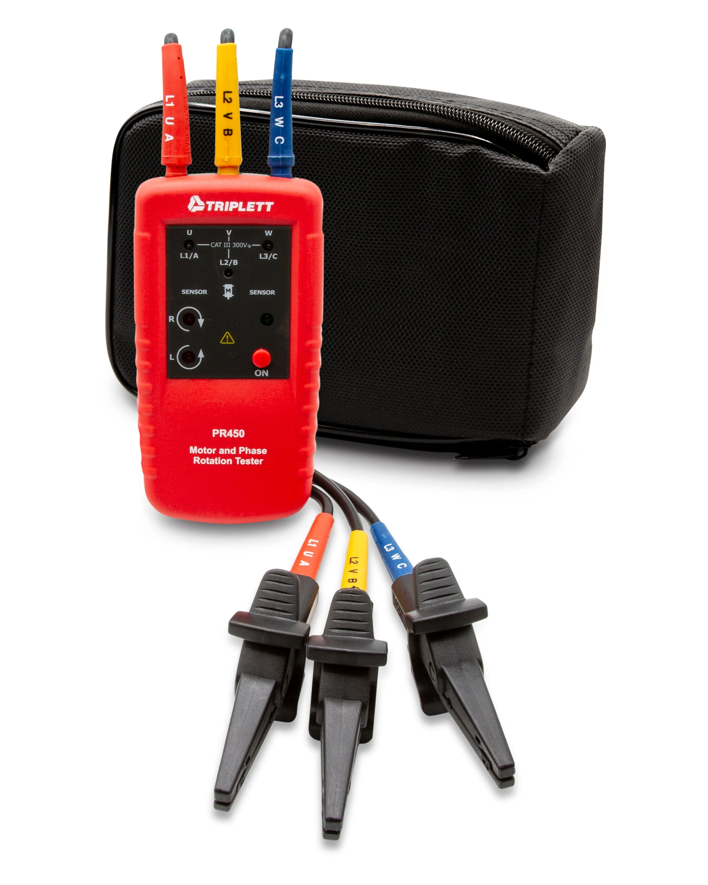 Motor and Phase Rotation Tester : Determines Correct Phase Wiring Sequence & Contact/Non-contact Motor-Rotation Direction - (PR450)