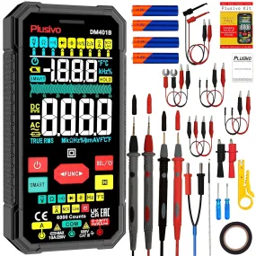 Multimeter 6000 Counts Digital Multimeter TRMS Smart Electrical Tester AC DC Voltmeter Ohm Volt Amp Tests Voltage Current Resistance Continuity Capacitance Temperature Frequency with NCV Live Test
