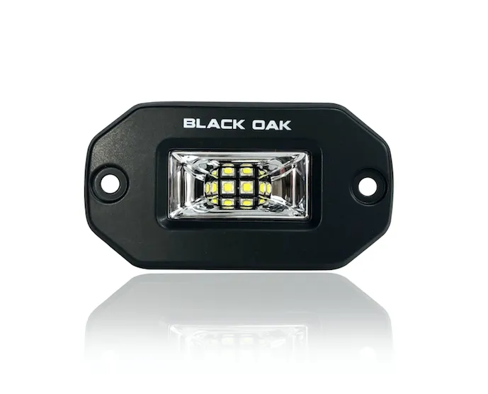 New - 2 Inch Black Marine Flush Mount Spreader Light - Black Oak LED Pro Series 3.0