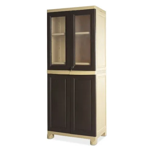 Nilkamal Freedom Big 2 (FB2) Plastic Cabinet for Storage| Space & Clothes Organizer| Crockery Shelves| Cupboard| Almari| Wardrobe| Living Room| Adult & Kids| Multipurpose for Home Kitchen & Office