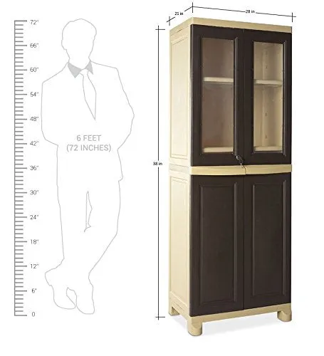 Nilkamal Freedom Big 2 (FB2) Plastic Cabinet for Storage| Space & Clothes Organizer| Crockery Shelves| Cupboard| Almari| Wardrobe| Living Room| Adult & Kids| Multipurpose for Home Kitchen & Office