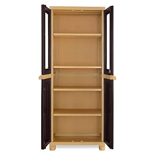 Nilkamal Freedom Big 2 (FB2) Plastic Cabinet for Storage| Space & Clothes Organizer| Crockery Shelves| Cupboard| Almari| Wardrobe| Living Room| Adult & Kids| Multipurpose for Home Kitchen & Office