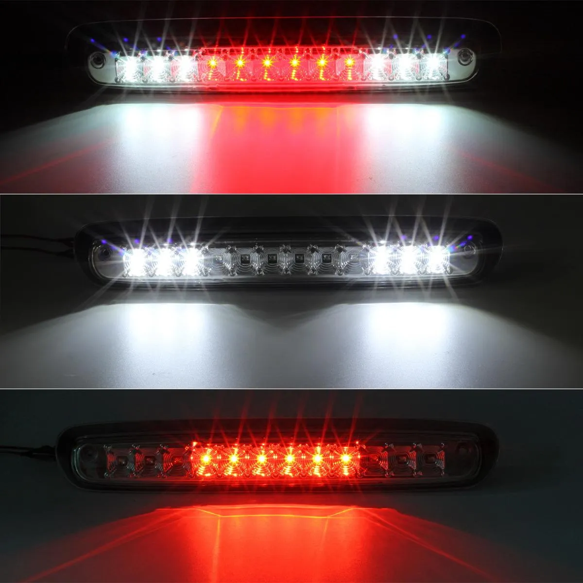 Partsam High Mount Stop Light Led Third 3rd Brake Light Replacement for Silverado and Sierra 1500 2500 HD 3500 HD 2007 to 2013 Rear Cab Roof Brake Tail Light Cargo Lamp Smoke Lens Black Housing