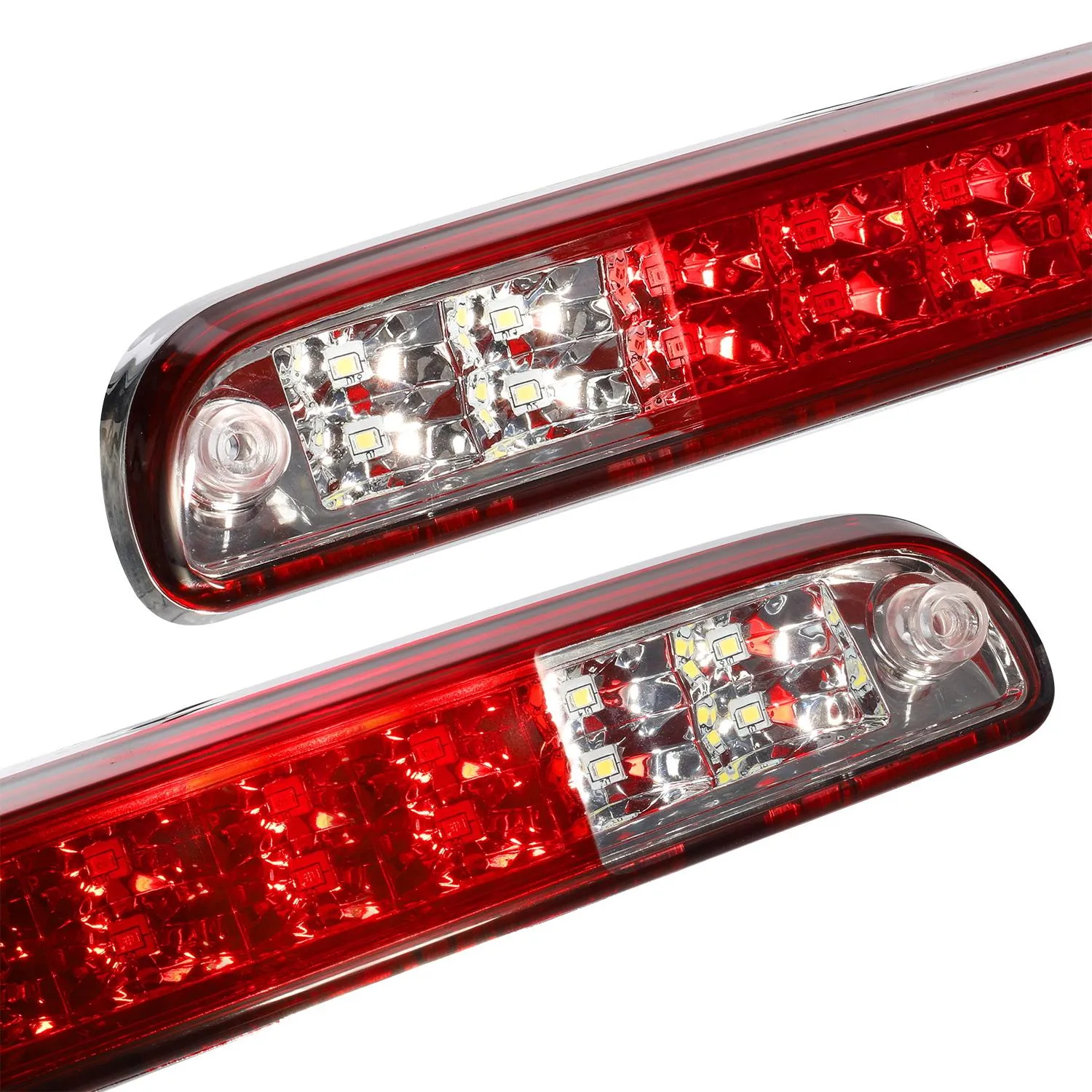Partsam High Mount Stop Light Third 3rd Brake Light Replacement for F250 F350 F450 F550 Super Duty 1999 to 2016 / Ranger/B series LED Rear Cab Roof Center Mount Brake Stop Tail Cargo Light Lamp (Red)