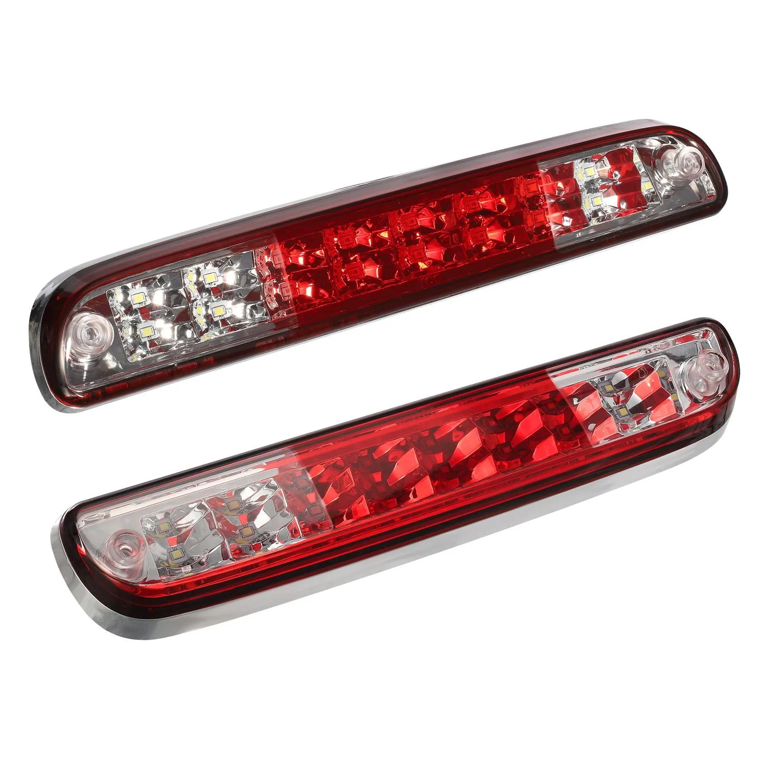 Partsam High Mount Stop Light Third 3rd Brake Light Replacement for F250 F350 F450 F550 Super Duty 1999 to 2016 / Ranger/B series LED Rear Cab Roof Center Mount Brake Stop Tail Cargo Light Lamp (Red)