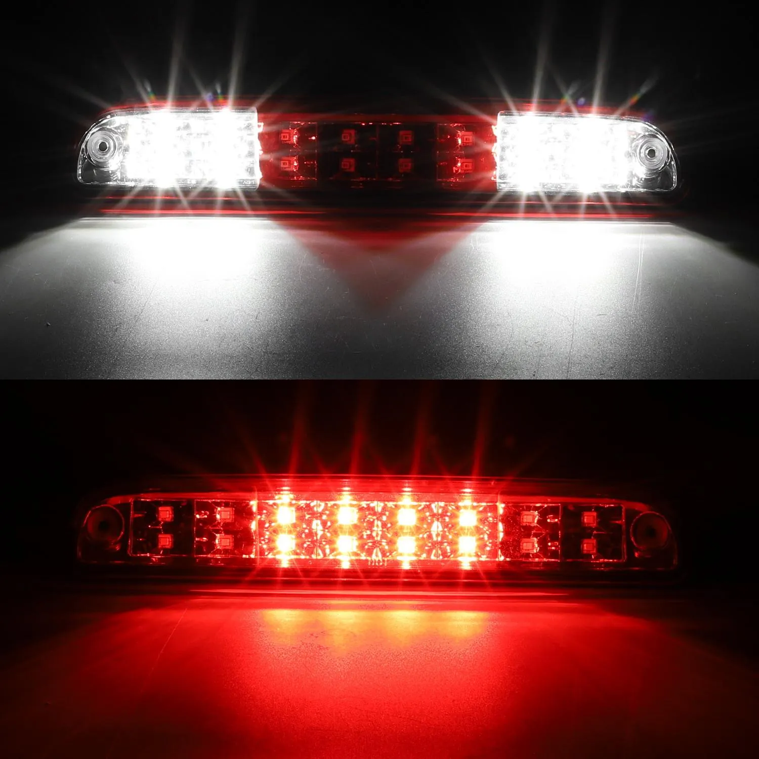 Partsam High Mount Stop Light Third 3rd Brake Light Replacement for F250 F350 F450 F550 Super Duty 1999 to 2016 / Ranger/B series LED Rear Cab Roof Center Mount Brake Stop Tail Cargo Light Lamp (Red)