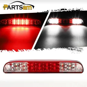 Partsam High Mount Stop Light Third 3rd Brake Light Replacement for F250 F350 F450 F550 Super Duty 1999 to 2016 / Ranger/B series LED Rear Cab Roof Center Mount Brake Stop Tail Cargo Light Lamp (Red)