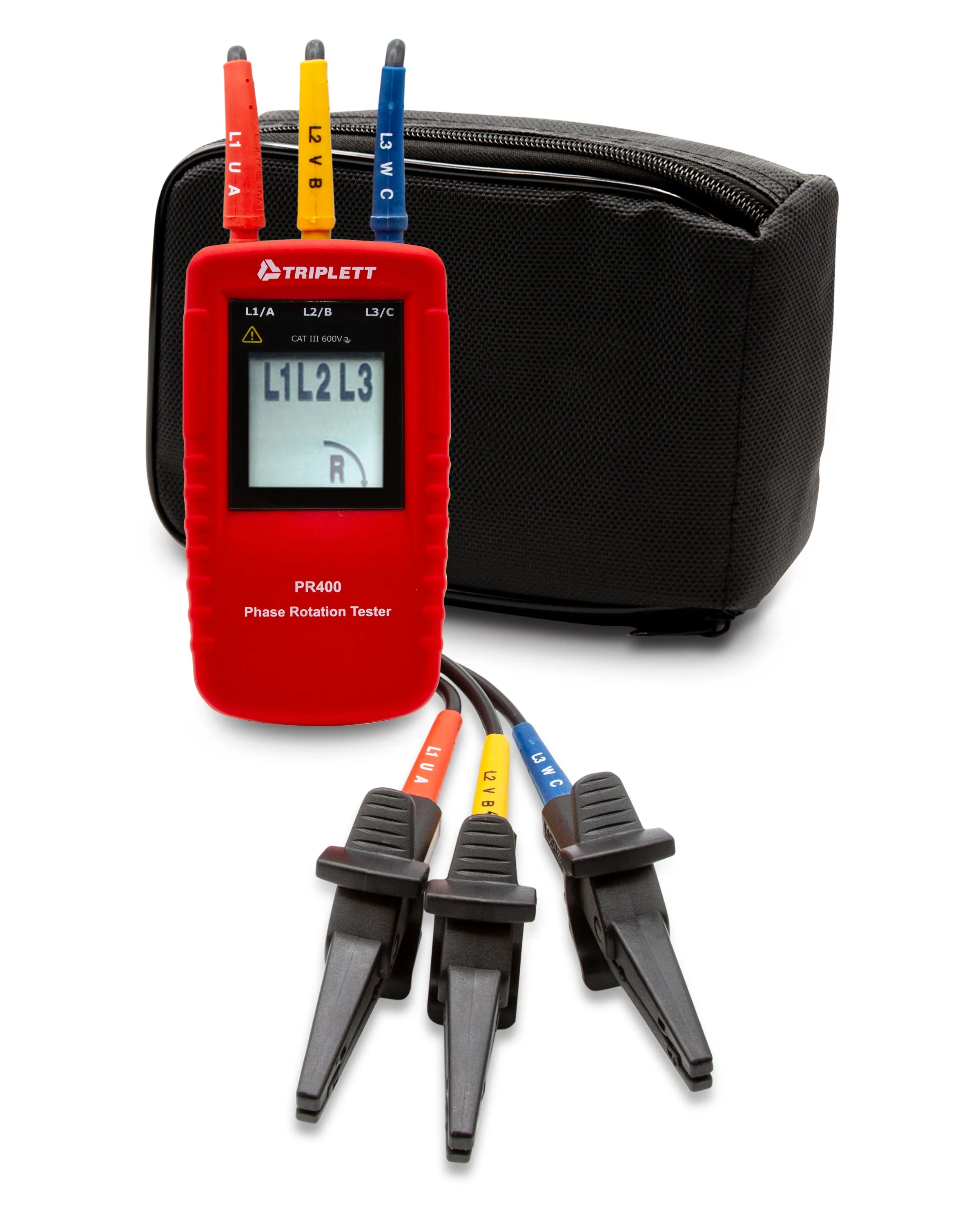 Phase Rotation Tester:  Determines Correct Phase Wiring Sequence for 3-Phase System Installations CATIII 600V - (PR400)