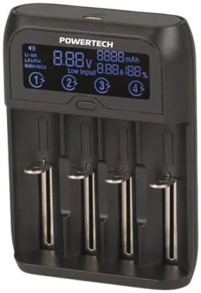 PowerTech - USB-C 4-Channel Universal Fast Charger with LCD