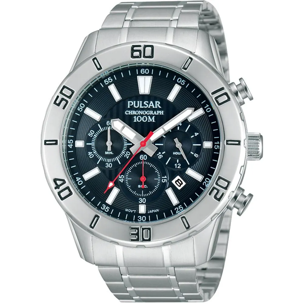 Pulsar Sports Chronograph Stainless Steel Men's Watch -  PT3363X
