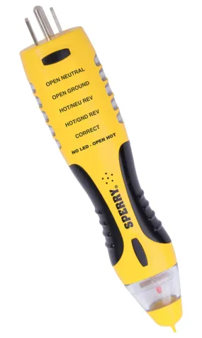 Sperry Instruments® VD7504FGI DualCheck 2-in-1 Non-Contact Voltage/GCFI Tester