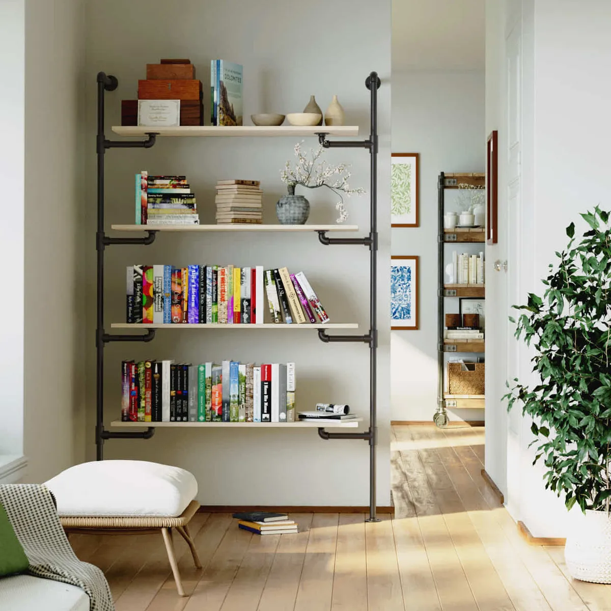 The Walk-In 1 row wardrobe system - (4 shelves)
