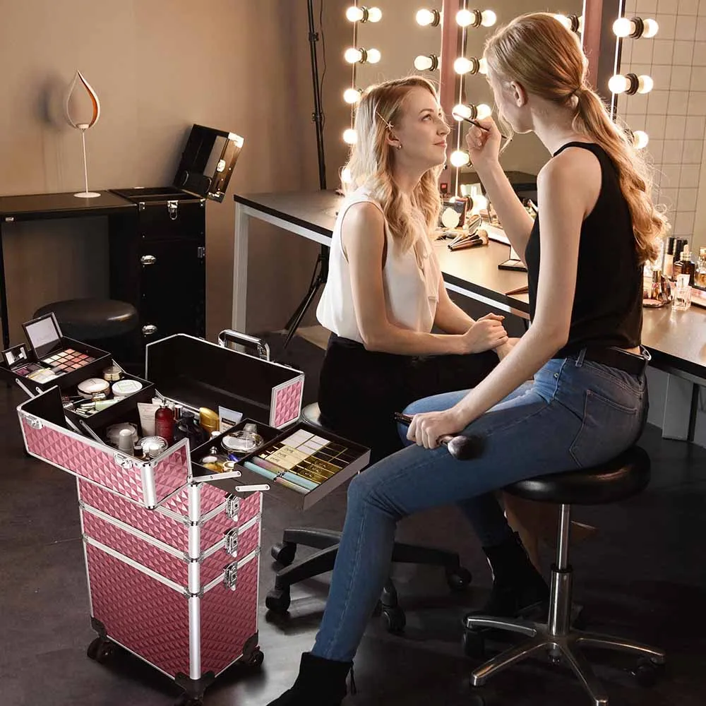 TheLAShop Rolling Makeup Case for Makeup Nail Artist Hairstylist