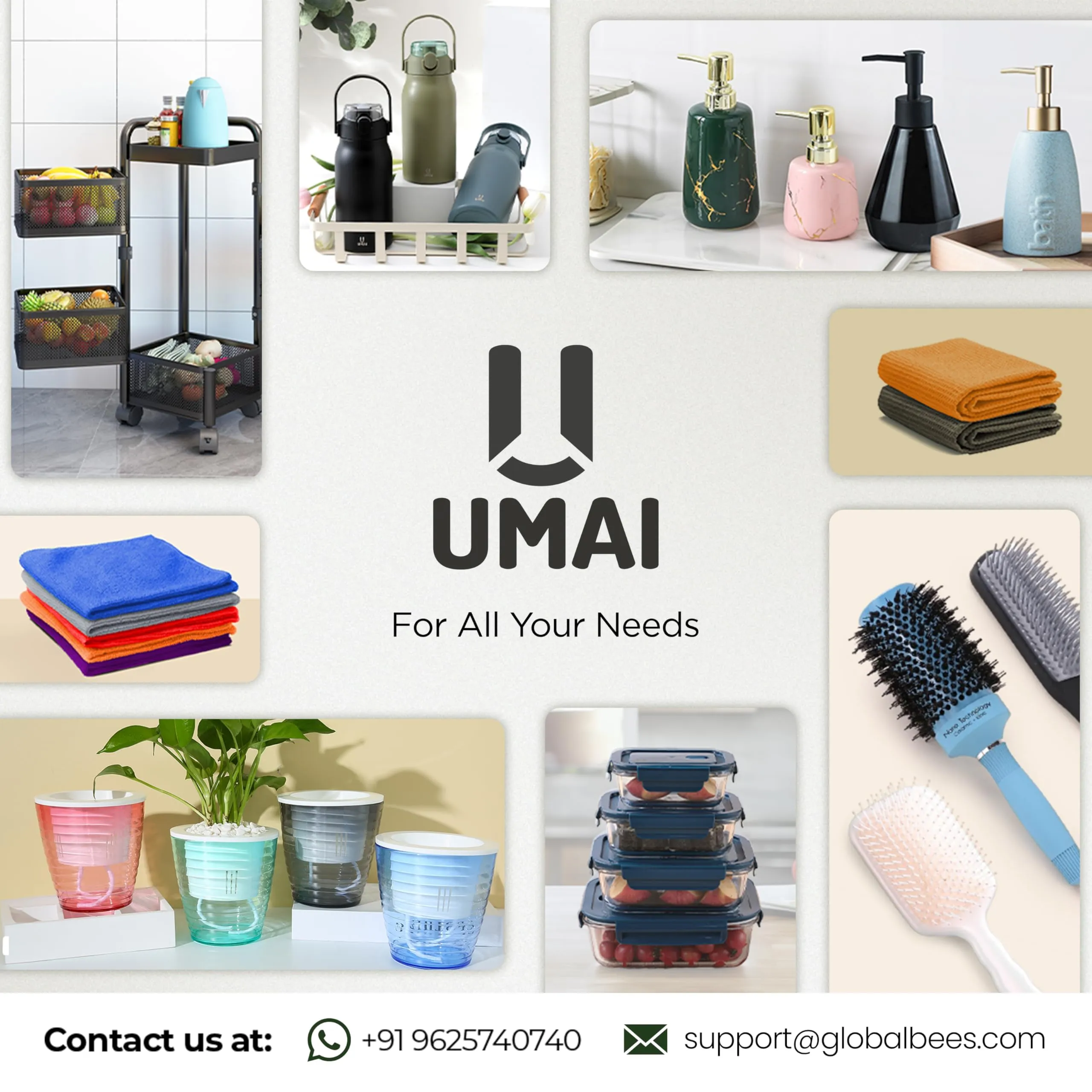 UMAI Ceramic Jar with Bamboo Lid 1000ml | Air Tight Containers for Kitchen Storage | Multipurpose-Tea,Coffee,Snacks,Sugar,Salt,Dry Fruit,Pulses | Kitchen Organizer Items & Storage | (Pack of 2)