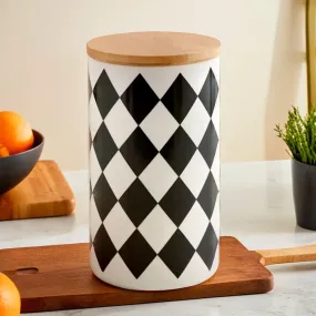 UMAI Ceramic Jar with Bamboo Lid 1000ml | Air Tight Containers for Kitchen Storage | Multipurpose-Tea,Coffee,Snacks,Sugar,Salt,Dry Fruit,Pulses | Kitchen Organizer Items & Storage | (Pack of 2)