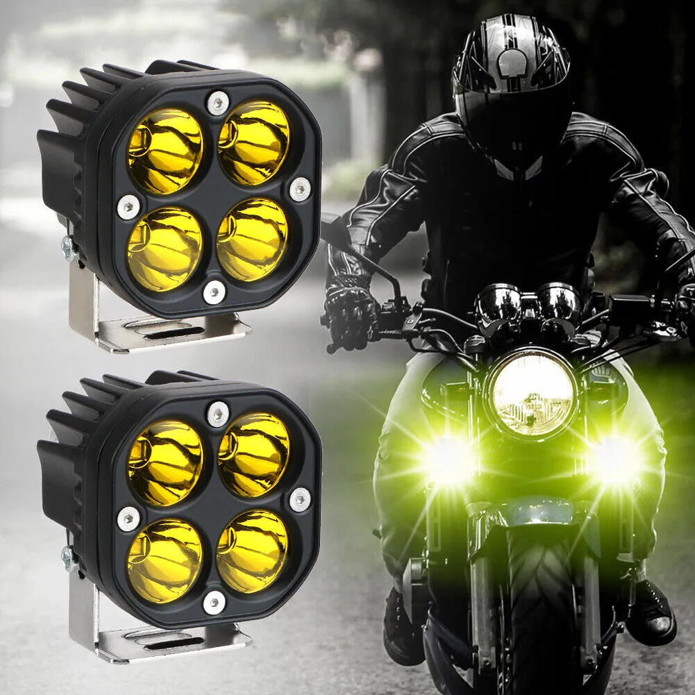 US 1-2 Pcs 3'' 80W Amber Driving Fog Lights LED Cube Pod Offroad Work Auxiliary