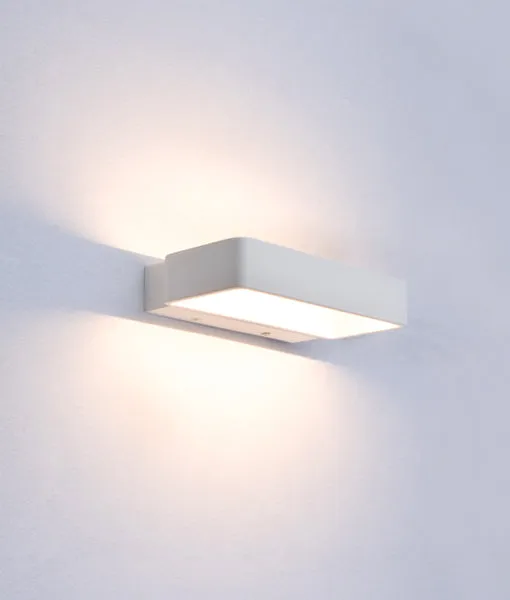 VENICE: City Series LED Interior Matte White Rectangular Up/Down Wall Light