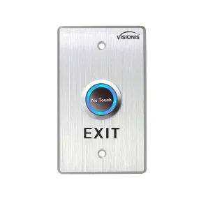 Visionis VIS-7013 - Indoor Stainless Steel No Touch Request to Exit Button with Timer Delay Standard Size with LED Light NC COM and NO Outputs